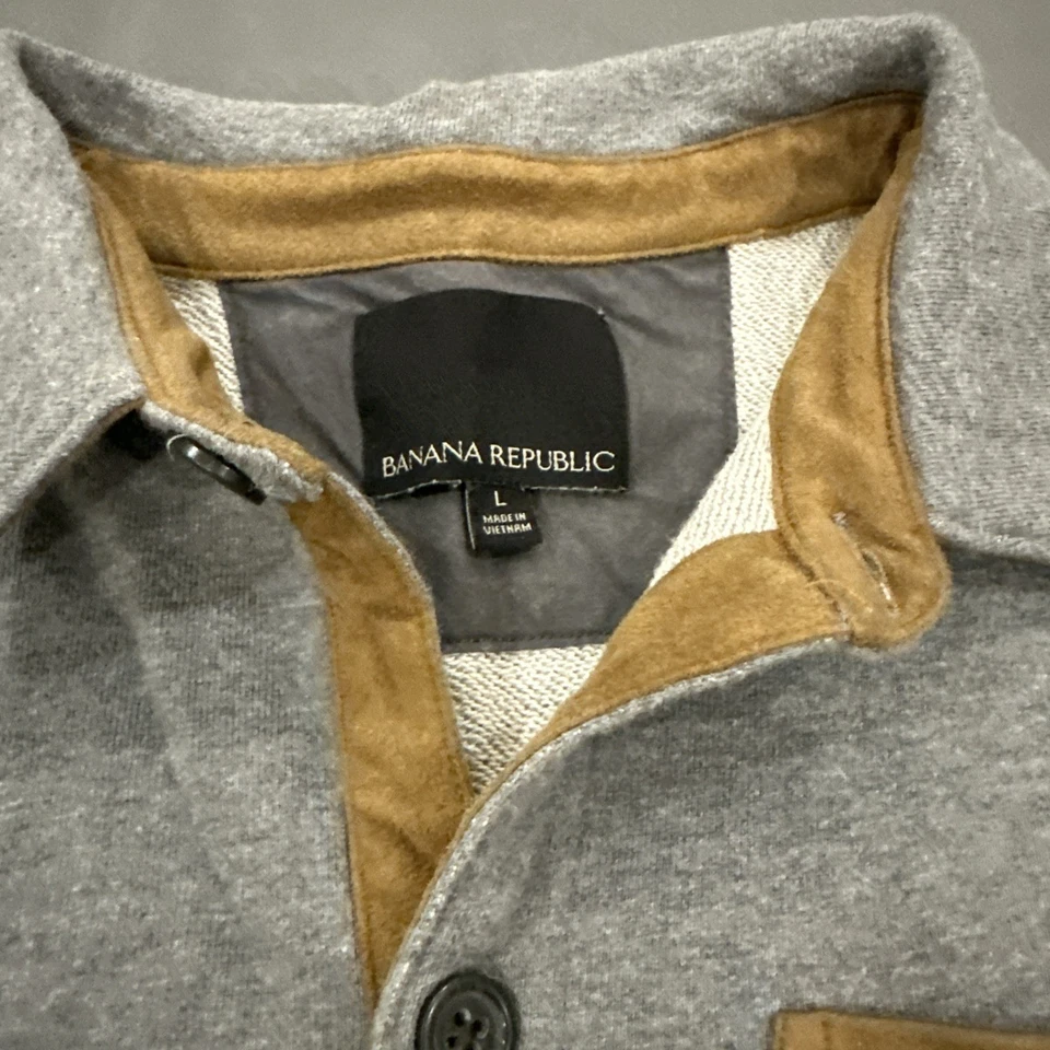 Chaqueta Banana Republic Heritage Country Camisa Abotonada Para Hombres L Marrón Parche en el Codo Foto 3 de 4