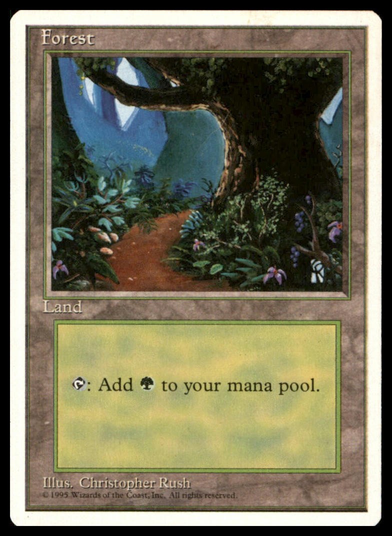 Forest (B) 175 Land Fourth Edition Magic: The Gathering Lightly Played