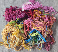 Precut Wool Rug Hooking Strips Various Widths 1/8"-1/4" Pink Yellow Orange 4 oz