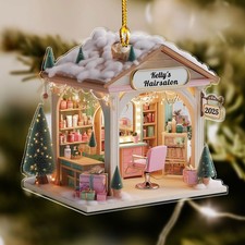 Personalized Hair Salon Christmas Ornament For Hairdressers Hair Stylist Gifts