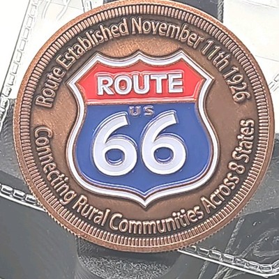 Get Your Kicks On Route 66 Collectible Americana Challenge Coin 2''