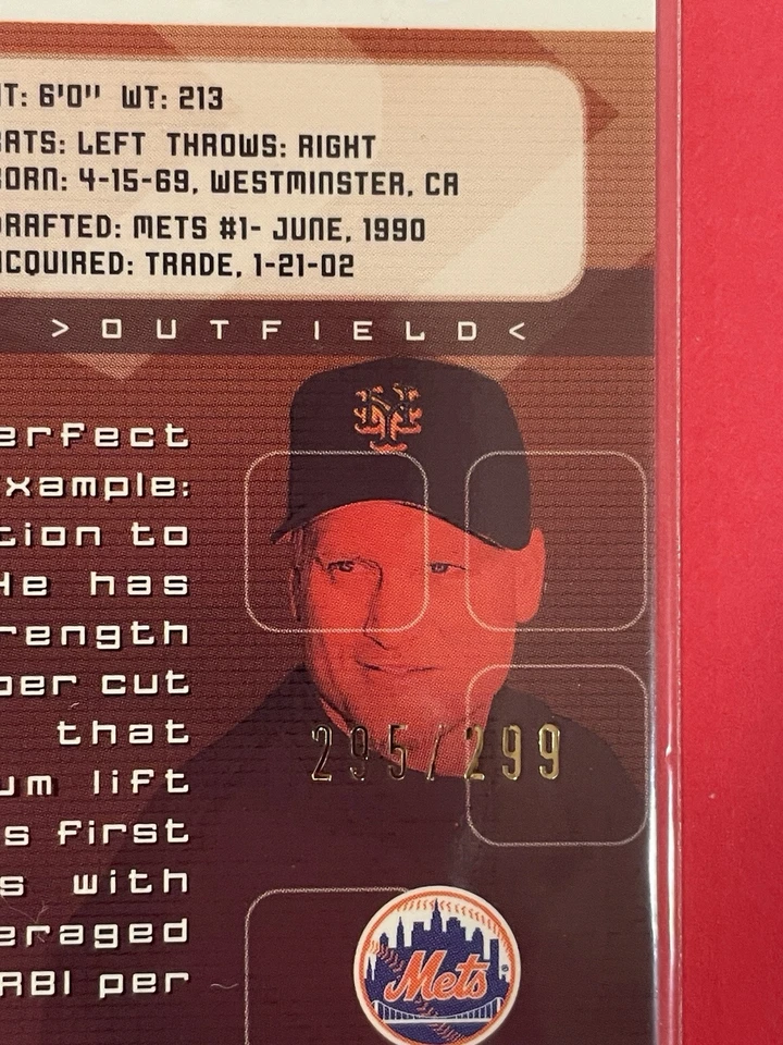 2002 Topps Finest Jeromy Burnitz X-Fractor /299 #92 Baseball New York Mets - Image 3 of 3