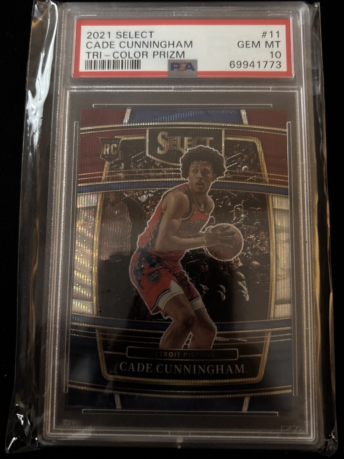 2021 Select Concourse Cade Cunningham Tri Color Prizm Rookie PSA 10 Detroit