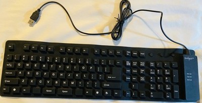 Omnitech Silicone Roll-up Keyboard 107 key USB Wired Spill Proof Flexible PC WIN