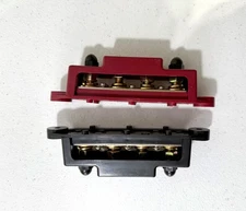 MOFEEZ 4 Stud Power Distribution Block Set 2PCS Terminal Bus Bar Red Black