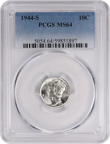1944-S Mercury Silver Dime MS64 PCGS