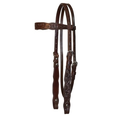 Circle Y Shaped Floral Browband Headstall Premium Leather 0261-1101