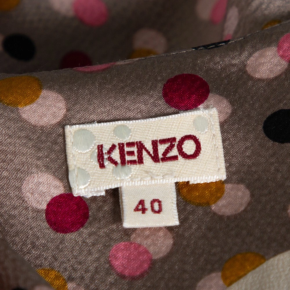 Abito Kenzo multicolore astratto stampa a pois a pois stampa a pois seta M