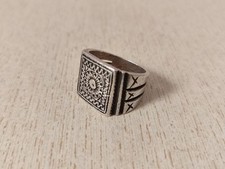 RARE Antique Silver Berber Ring from Morocco, Size US 10 1/2, Berber Rings