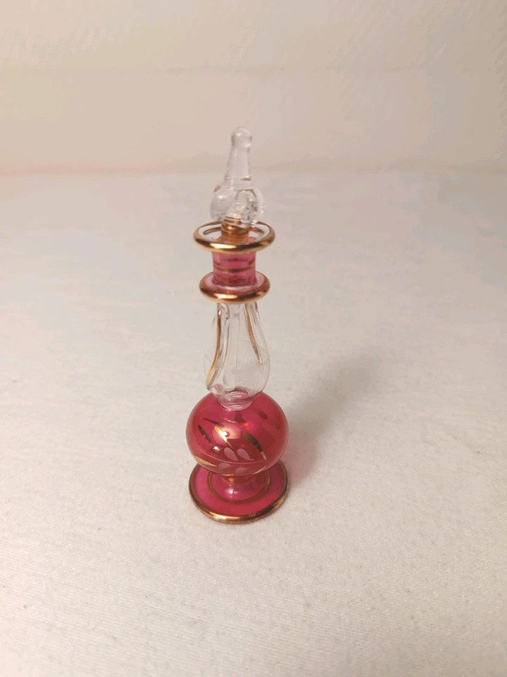 Orientalische Parfum Flakons Rosa Rot Gold | 2er Set | Handgeblasen Ägypten - Bild 2 von 3