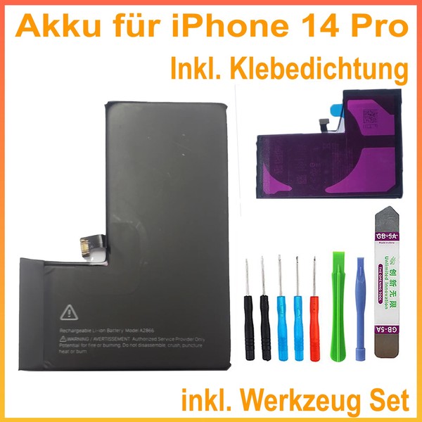 Akku FüR Iphone 14 Pro Akku Battery A2866 3283 Mah Ersatz Batterie + Werkzeug-image