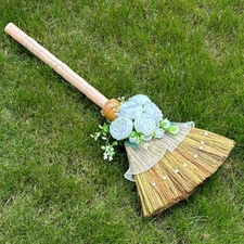 Whisk Wedding Broom, DIY, Bride Bridegroom Jump, Ribbons, Roses, Pearls, Lace