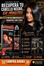 Black Hair Dye Shampoo Instant  100 Grey Coverage AMMONIA FREE. NON T XICO