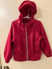 L.L. BEAN 0 BVR 4 Zipper Front Pockets Hooded Red Nylon Jacket Size Kids 4 VGC