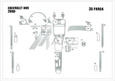 Wood Look Dash Trim Kit for Chevrolet HHR 2008 - Auto Interior Panel Kit