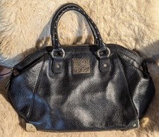 Beautiful Genuine Biba Black Leather & Gold Hardware Large Twin Handled Handbag