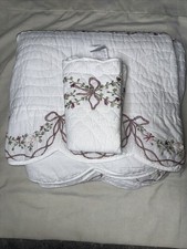 Pottery Barn LoveShackFancy Bow Embellished Quilt Full/Queen 1 Sham NWOT 190