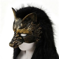 Werewolfs Mask Vikinges Foxes Mask Furry Animal Mask Halloween Cosplay Costumes