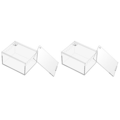 2 Pieces Reptile Container Transparent Enclosure Lizard Aquarium