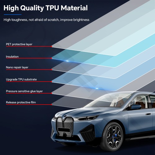 For BMW IX i20 2022-2024 Rear Side Precut Paint Protection Film Clear PPF TPU - Picture 3 of 19