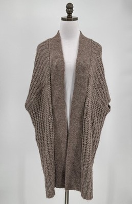 Calypso St. Barth Womens Taupe Alpaca Yak Hair Wool Blend Cocoon Sweater Sz M