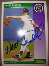 1992 Score #355 WALT TERRELL Detroit Tigers Signed Baseball Card Autograph
