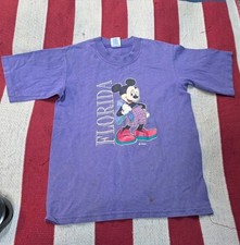 Vintage 80s Mickey Mouse Disney Florida Velva Sheen T-shirt Youth M Made in USA