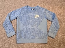 Nike Fleece Pullover Sweatshirt Boys Size 5 Small Light Blue