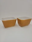 (2) Vintage Pyrex Gold #501-B 12 oz. Refrigerator Dish  w/o Lid Set of Two