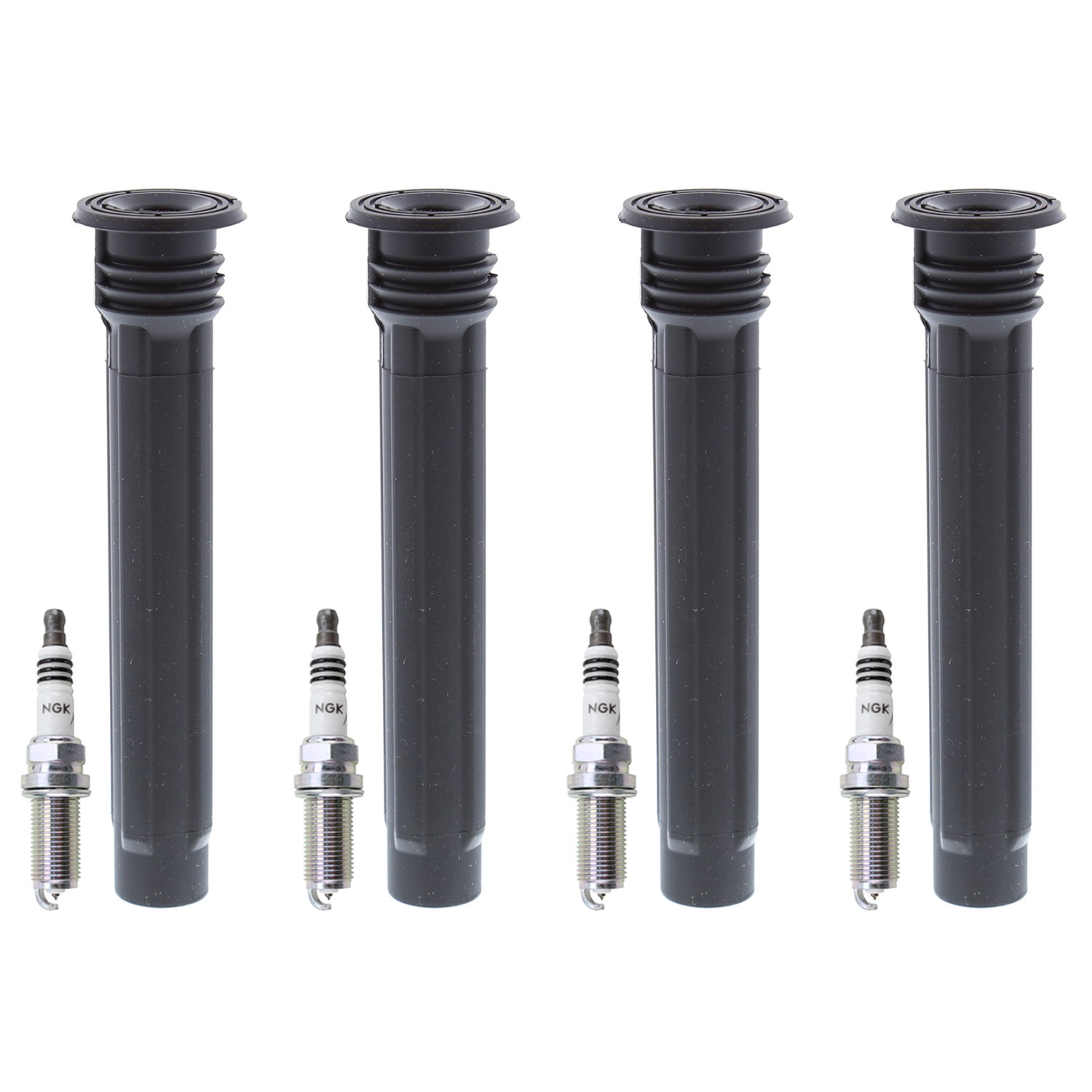 NGK 4 Iridium IX Spark Plugs  Denso Coil Boots Kit for Dodge Dart 2.0L L4 DOHC
