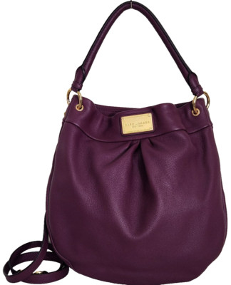  MARC JACOBS NEW Q HILLIER AUBERGINE PURPLE LEATHER HOBO SHOULDER BAG NWT!