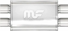 MAGNAFLOW 11386 Muffler Stainless Steel 2.5 ID Dual In Dual Out 4 X 9 Oval 20 lg