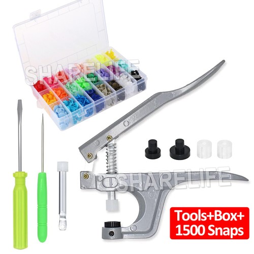 KAM Snap Buttons 1500PCS T5 Plastic Press Stud Cloth Pliers Machine Sewing Tools - Picture 13 of 16
