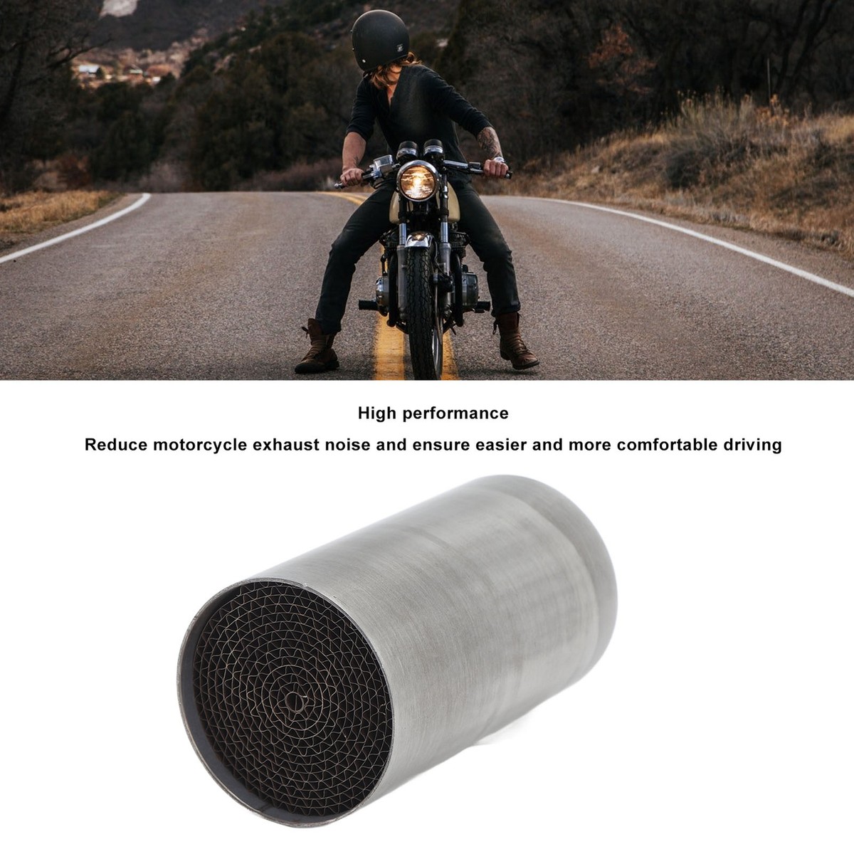 Catalyseur Universel Pour Moto - Acier Inoxydable - Dimensions 53x100mm - Pour Silencieux Et Tuyau D'Échappement
