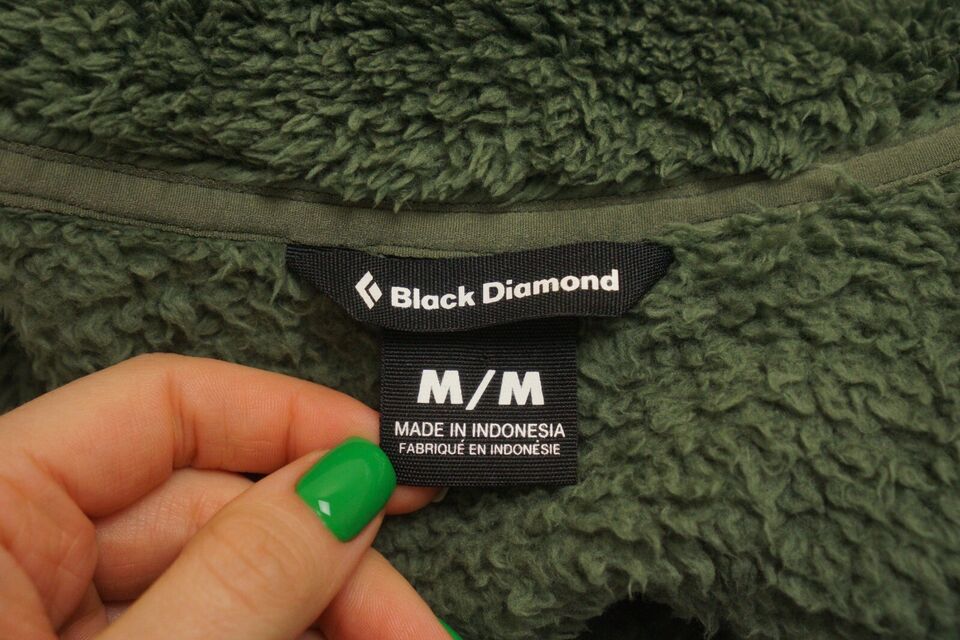 Women Black Diamond Sherpa Fleece Jacket Beige Pullover Hiking Size M ...