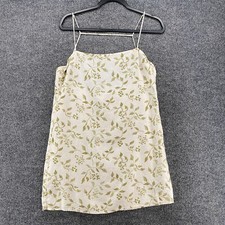 Reformation Linen Dress Size M Beige Leaf Sleeveless Boho Cottagecore Resort