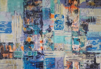 NEU YVONNE AULD ORIGINAL ''Another Day'' schönes abstraktes Acryl GEMÄLDE 
