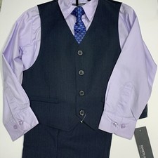 Kenneth Cole Reaction Boys' 4-piece Navy Blue Pant Suit Sz 18M Communion Wedding