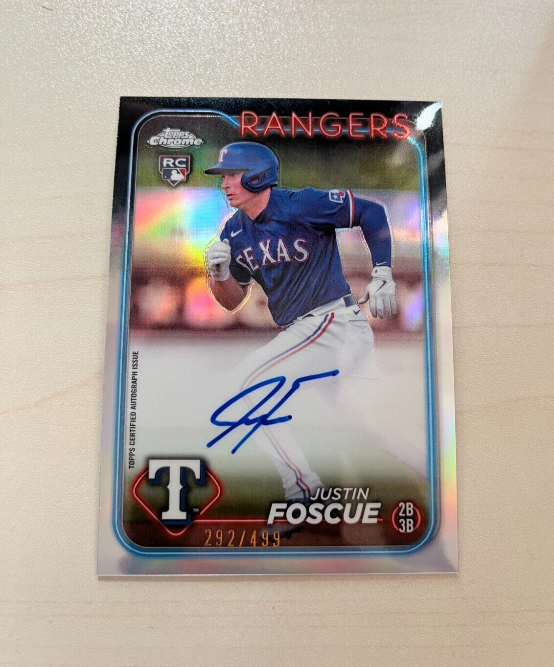 2024 Topps Chrome - Rookie Autographs Refractor #RA-JF Justin Foscue 292/499