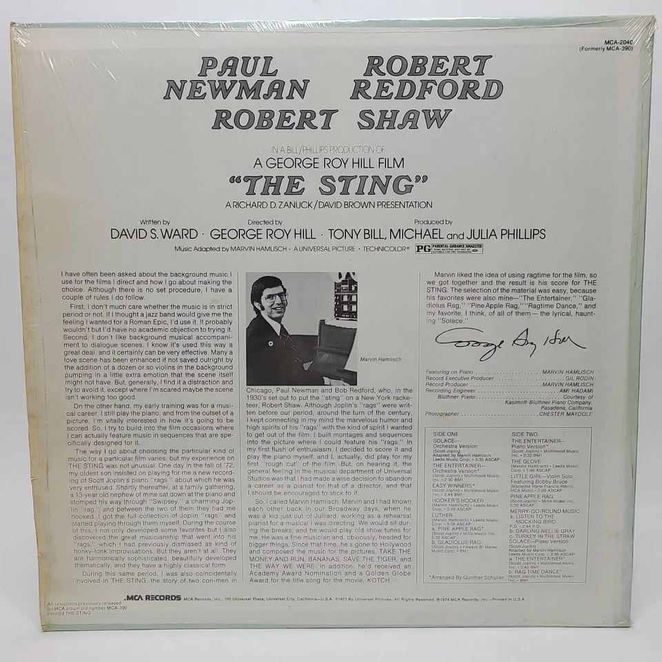 The Sting (VG) & The Sting II (SEALED) Soundtrack Vinyl LP Lot Jazz Ragtime - Image 3 of 4