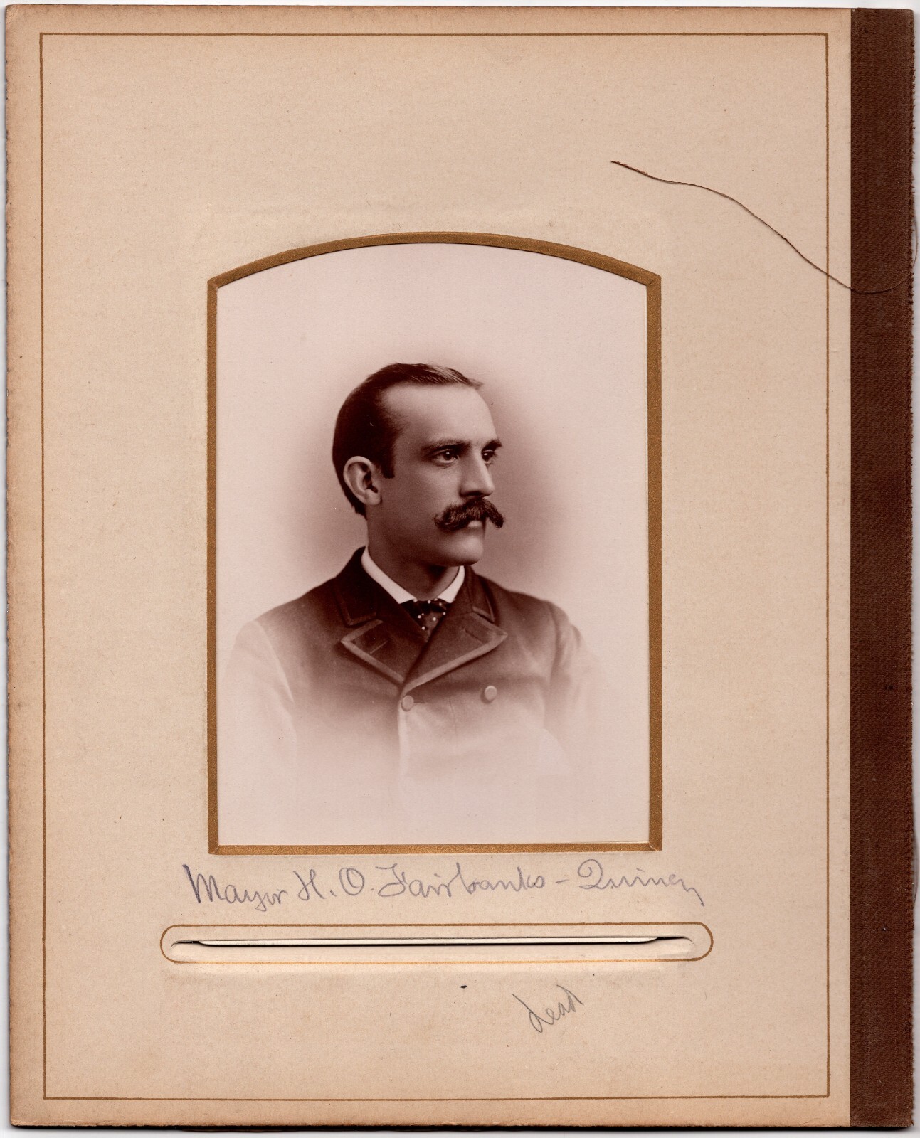 CIRCA 1870s CABINET CARD MAYOR HENRY O. FAIRBANKS OF QUINCY MASSACHUSETTS — additional view