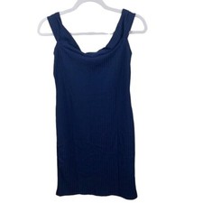 NWT Hot Kiss Women Size Large Off the Shoulder Blue Bodycon Stretch Fitted Dress