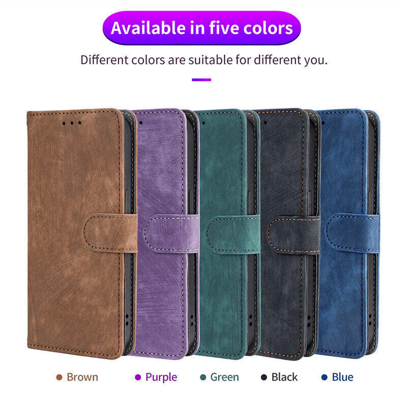 Stylish Matte Leather Flip Phone Case with Holder for TCL 505 4G Protector