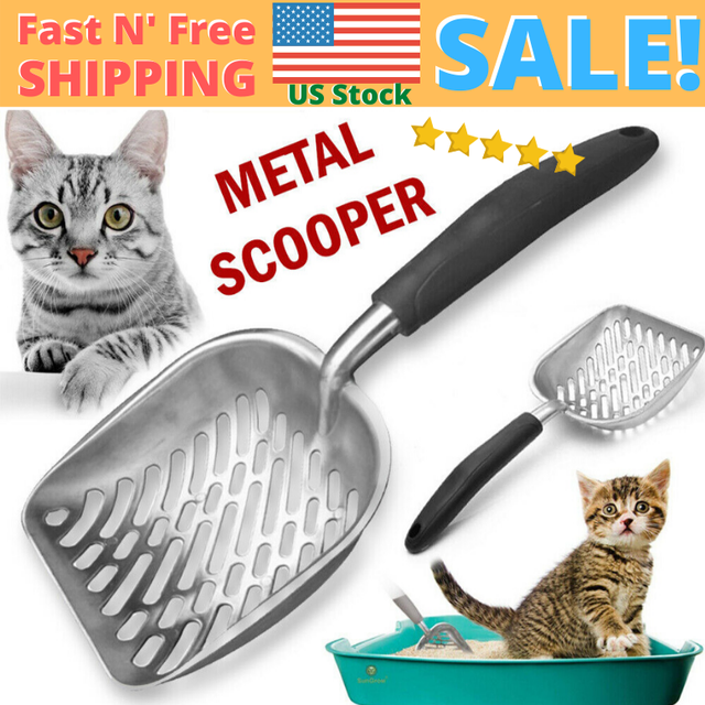 US Cat Litter Scoop Metal Waste Scooper Poop Pet Sand Shovel Cleaning