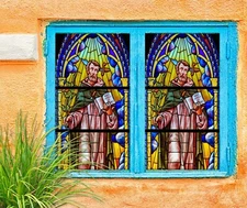 3D Priest A157 Window Film Print Sticker Cling Stained Glass UV Sinsin