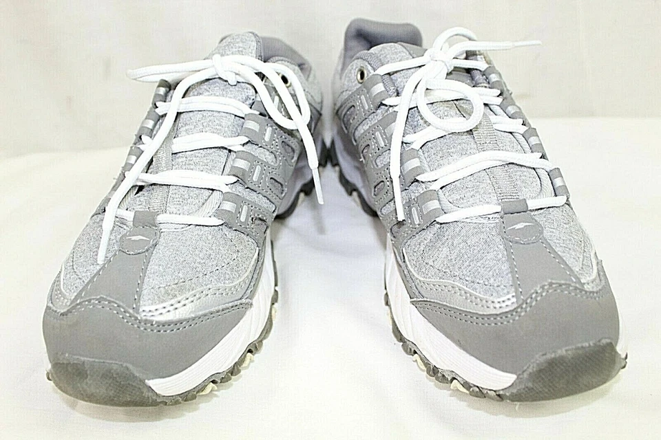 Avia Mujer Zapatos Deportivos Talla 6.5 M Cuero/Tela Superior Gris y Blanco Foto 4 de 4