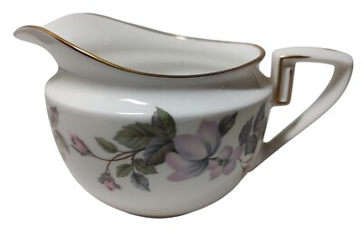 Vintage Royal Worcester Creamer Fine Bone China June Garland Roses Gold Trim