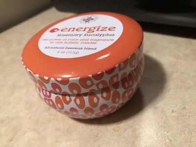 ROOT CANDLES energize Rosemary Eucalyptus beeswax CANDLE 4oz travel tin BALANCE