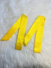 2 Satin Scarf Handbag Handle Protector Head Bandeau Wrist Wrap Tie Yellow