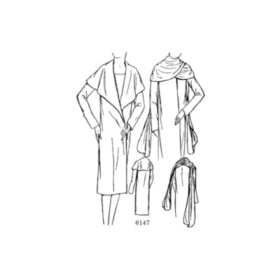 Late 1920s Wrap Around Coat Sewing Pattern Bust 32 | Past Patterns 6147